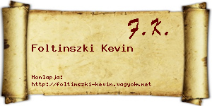 Foltinszki Kevin névjegykártya